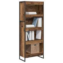vidaXL Bibliothèque Bois Ancien 80 x 30 x 155 cm Bois d'ingénierie - Tabac - Voir 3