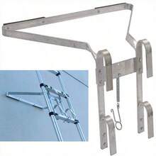 Heavy Duty Aluminium Ladder Stand Off I-Type Stay - Lightweight, Easy To Install & Disassemble Accessory Helps Stop Slipping From Side To Side - Silver - View 2