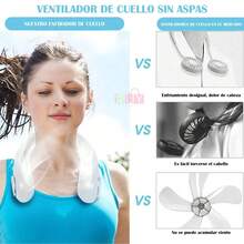 Ventilador De Cuello Mini Recargable Enfriador De Aire PortáTil Sin Aspas Con 3 Velocidades Abanico De Alto Flujo Recargable Usb Colgante Abanico Liviano DiseñO Elegante Y ErgonóMico Diadema, Ventilador De Cuello, Resistente, Ligero Y Perfecto Para Viajar, Velocidad Del Viento De Tres Velocidades, DiseñO Sin Aspas, Viento Circundante De 360 Grados, Adecuado Para Uso En Interiores Y Exteriores. Es Un Ventilador Ideal Para El Hogar, La Oficina Y El Fitness. Tiene Una BateríA De Larga DuracióN Y Se Puede Utilizar En Interiores Y Exteriores. Es Un Buen Regalo Para Las Vacaciones. - Blanco - Ver 6