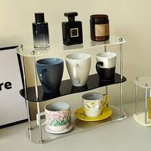 Detachable 2/3-Tier Transparent Acrylic Desktop Organizer | Makeup Skincare Storage Box, Vanity Bathroom Kitchen Office Desk Display Shelf, Tool-Free Assembly Space-Saving - Multicolor - View 9