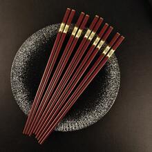 5 Pairs "Fu" Pattern Red Chopsticks Set 24.9cm/9.8in Chinese Chopstick Korean Japanese Sushi Chop Sticks Set Kitchen Chopstick Gift - Red - View 5