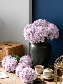 1朵淡紫色仿真绣球花 - 逼真丝绸材质，高品质人造花，适用于DIY婚礼花束/派对/婚礼、家居客厅/厨房/花园、酒店/办公室、春夏家居/花园派对装饰、DIY拱形花环装饰、送给妈妈的礼物、送给闺蜜的礼物、生日礼物、春季装饰、妈妈礼物、闺蜜礼物、生日礼物、新娘花束、仿真花、仿真植物、家居装饰、婚礼装饰、婚礼配饰、送给女性的礼物 - 淡紫色 - 查看 5