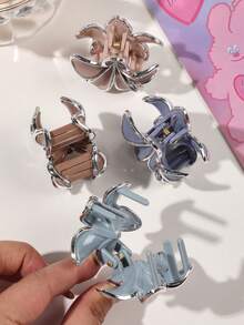 4个波西米亚风亮面莫兰迪色金属边雏菊发夹，优雅简约设计，适合海滩度假女士发饰，时尚优雅发爪夹 - 彩色 - 查看 5