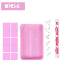 18/29/56-Piece Diamond Painting Tools And Accessories Set, Including Cross-Stitch Tools, Diamond Pens, Tweezers, Drilling Clay, Dot Pens, Plastic Trays And Diamond Painting Accessories - Multicolor - View 8