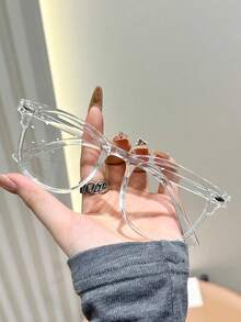 3-Pack Minimalist Plain Glasses Set – Transparent, Black & Tortoiseshell Frames, Unisex Fashion Decorative Eyewear - 黑色+透明+玳瑁色 - 查看 3