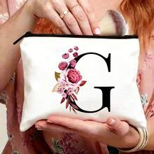 Personalized Makeup Bag, Portable Storage Pouch, Birthday Gift For Women/Mom, Gift For Best Friend, Bridesmaid Cosmetic Bag (G)