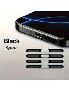 4pcs Ultra-Thin Metal Anti-Dust Sticker Set Compatible With IPhone 16/15/14/13/12 Series (4pcs/Set), Designed For Phone Speaker, Earpiece Anti-Dust Sticker To Prevent Dust Entry!
