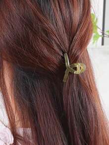 4个/套，1.65英寸，白色、绿色、棕色、灰色、黑色小塑料交叉发夹，时尚刘海/侧边夹，优雅简约，适合日常、休闲、派对、通勤、海滩、发型设计、化妆等场合，女士发饰，优雅发爪夹 - 彩色 - 查看 4