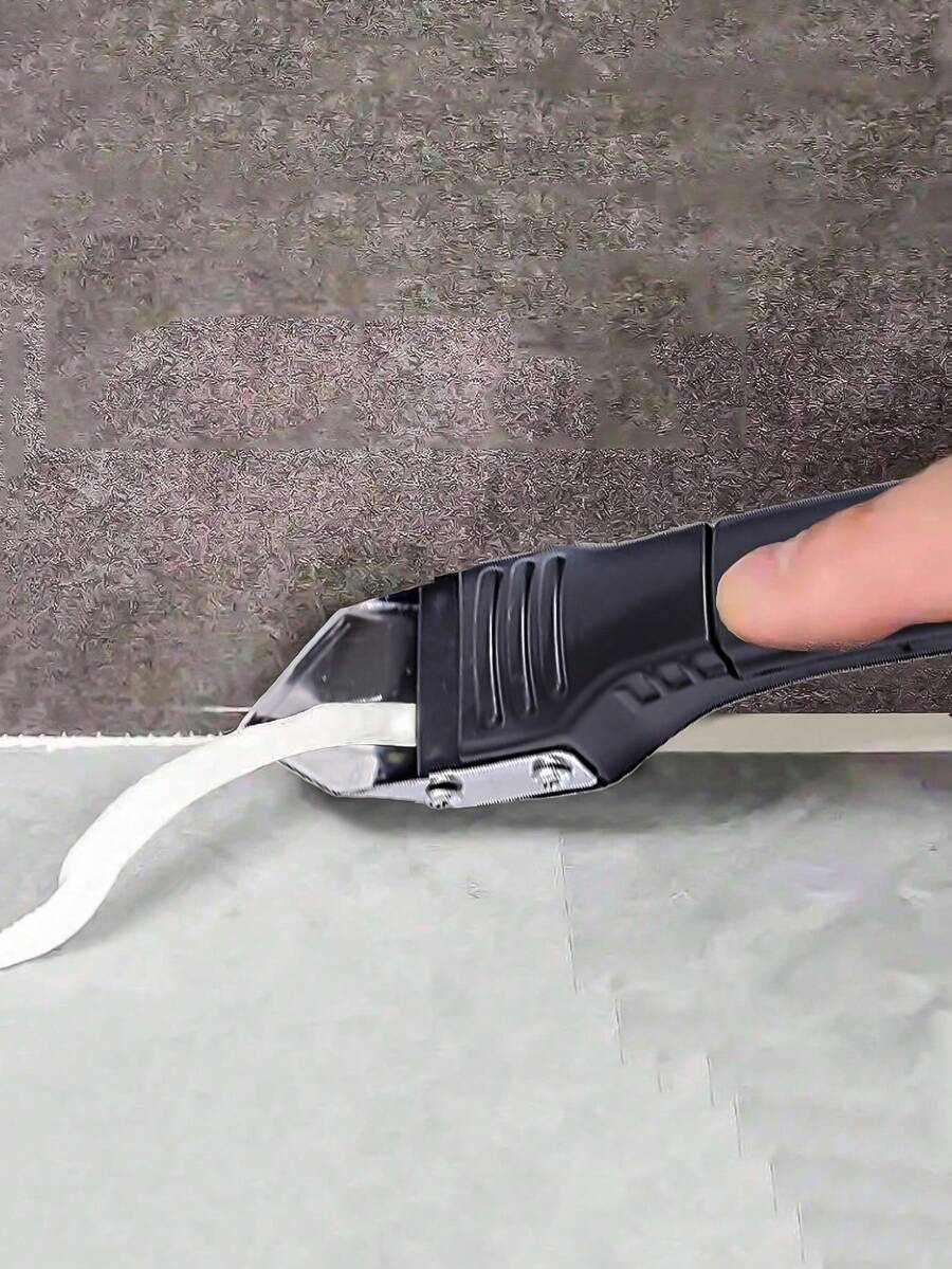 1/2pcs 20cm Stainless Steel Plastic Cleaning Scraper, Used For Filling Seams, Glass And Seam Sealing Scraper Cleaning Tools, Suitable For Kitchen, Bathroom, Floor Gap Cleaning, Home Decoration Tools - Black - View 1