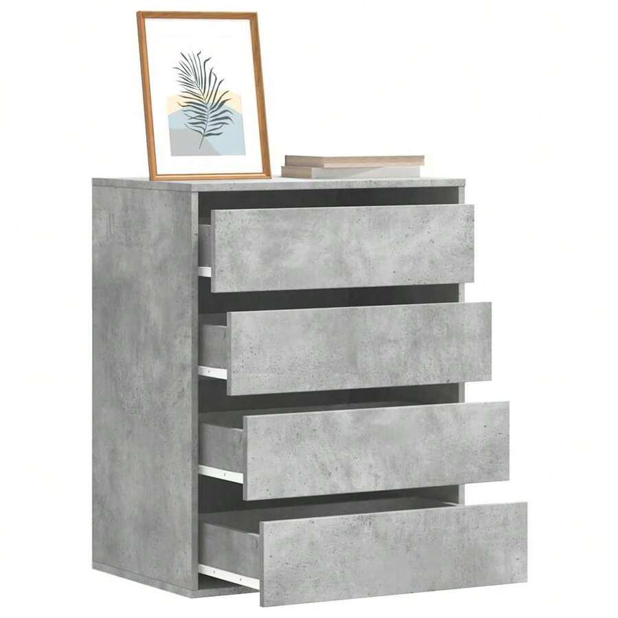 vidaXL Comò angolare grigio cemento 60x41x76 cm in legno d'ingegneria - Grigio - Visualizzare 1