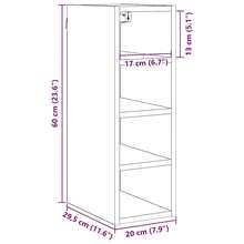 vidaXL Wandschrank mit Ablage, Schwarzeiche, 20 x 29,5 x 60 cm - Schwarz - Übersicht 11