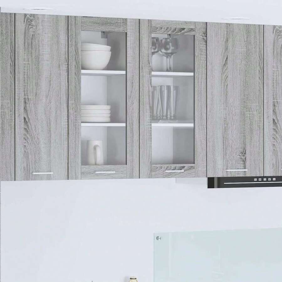 vidaXL Armário suspenso Gris Sonoma 40 x 31 x 80 cm Bois d'ingénierie - Cinza - Ver 1