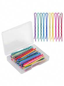 AIEX Kit de 50 horquillas para el pelo, de sujeción segura, horquillas para el pelo, para mujeres y niñas y peluquería (multicolor) - Multicolor - Ver 7