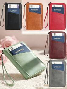 RFID屏蔽大容量护照夹超薄旅行钱包 - 精美礼品 - 男女必备旅行配件 - 彩色 - 查看 2