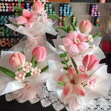 622pcs Colorful Fluff Stem Craft Kit, Includes Soft Fluffy Fluff, Stems, Tapes And Step-By-Step Tutorial Videos, Suitable For DIY Crafts, Art Parties, Decorations - Upgraded DIY Craft Set, Great Gift For Valentine's Day, Mother's Day, Christmas, Graduation Ceremony - Pink and Yellow - View 9