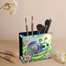 1件装DIY钻石画套装笔筒，动漫设计异形闪亮水晶钻石 - 手工水晶钻石艺术桌面收纳盒，理想的办公工艺品收纳盒，商务礼品，情人节礼物，毕业礼物 - 彩色 - 查看 8