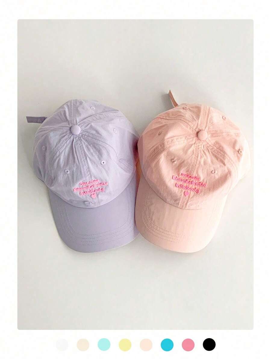 Soft Top Lightweight Quick-Dry Visor Hat, Women's Outdoor Casual Sports Couple Sun Protection Cap, Small Heart Silicone Letter Design