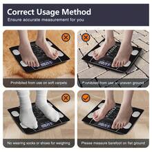 Upgraded Design+Weight Loss Plan Card, Enlarged Surface, 400 LB High-Strength & High-Precision Electronic Weight Scale, Smart Digital Bathroom Scale, HD LCD Display & Temperature Display Fahrenheit & LB/KG Switch, Multi-Function Body Weighing Machine - Black - View 7