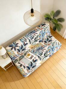 1pc Geometric Line Print Milk Silk Armless Folding Sofa Bed Cover, Elastic Full Wrap Dust-Proof, Suitable For Bedroom, Living Room, All Seasons - Multicolor - View 5