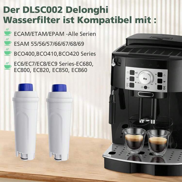 Pack Of 4 Water Filters For Delonghi Replacement Filters DLS C002 ECAM ESAM ETAM - trắng - Xem 2