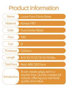 SONG LASHES 14D 500fans Curl D Loose Fans Pointy Base Premade Fans 0.03 Thickness 8-15 Promade Fans Eyelash Extensions Sharp Thin Base - D - View 2