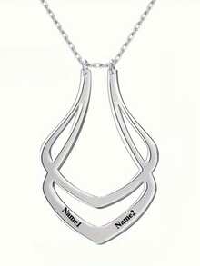 Customized 18K Gold Plated Stainless Steel Pendant Necklace, Personalized Engraving, Initial Customization, Ideal Gift For Wife, Mother, Nurse - Christmas, Birthday, Daily Wear - Multicolor - View 4