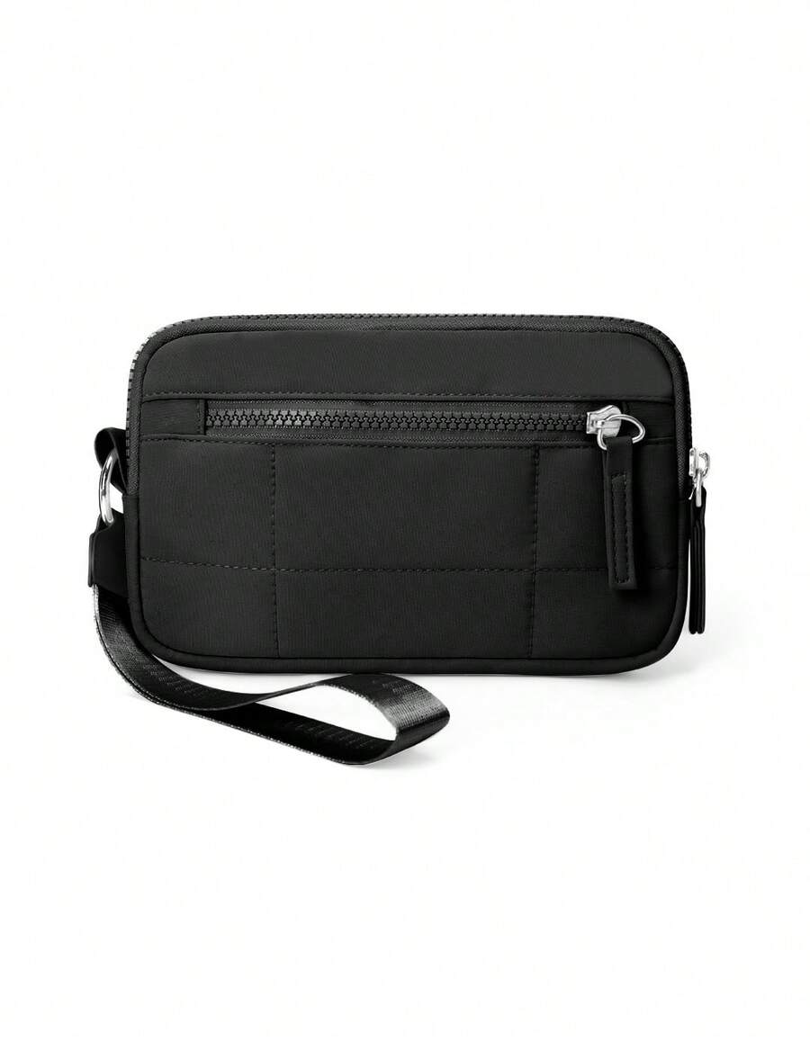 Women's Wristlet Wallet, NylonQuilted Wristlet Wallet For Women – Compact & Stylish Purse With Detachable Wristlet Strap, Zipper Closure, Multiple Card Slots, Keychain Holder & Phone Organizer – Ideal For Travel, Shopping, Daily Errands & Night Out - 黑色1 - 查看 1