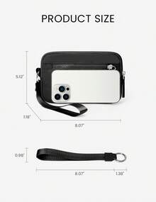 Women's Wristlet Wallet, NylonQuilted Wristlet Wallet For Women – Compact & Stylish Purse With Detachable Wristlet Strap, Zipper Closure, Multiple Card Slots, Keychain Holder & Phone Organizer – Ideal For Travel, Shopping, Daily Errands & Night Out - 黑色1 - 查看 3