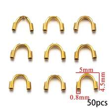 50个装18K镀金金属线保护套，适用于DIY珠宝制作 - U型金属线保护套、金属线整理器，适合手工艺品和串珠用品 - 彩色 - 查看 8