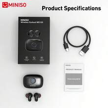 MINISO MS105 無線耳機，便攜超輕量 | 智慧 AI 翻譯，OWS 純淨低音，低延遲，防摔，USB-C 介面附充電盒，內建雙麥克風，適合戶外運動、遊戲、辦公等場景 - 白色 - 查看 6