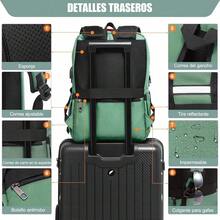 Mochila para Laptop portátil impermeable con múltiples bolsillos diseño unisex para viajes y negocios tela duradera y resistente ideal para estudiantes y profesionales que buscan comodidad y estilo - Verde claro - Ver 7