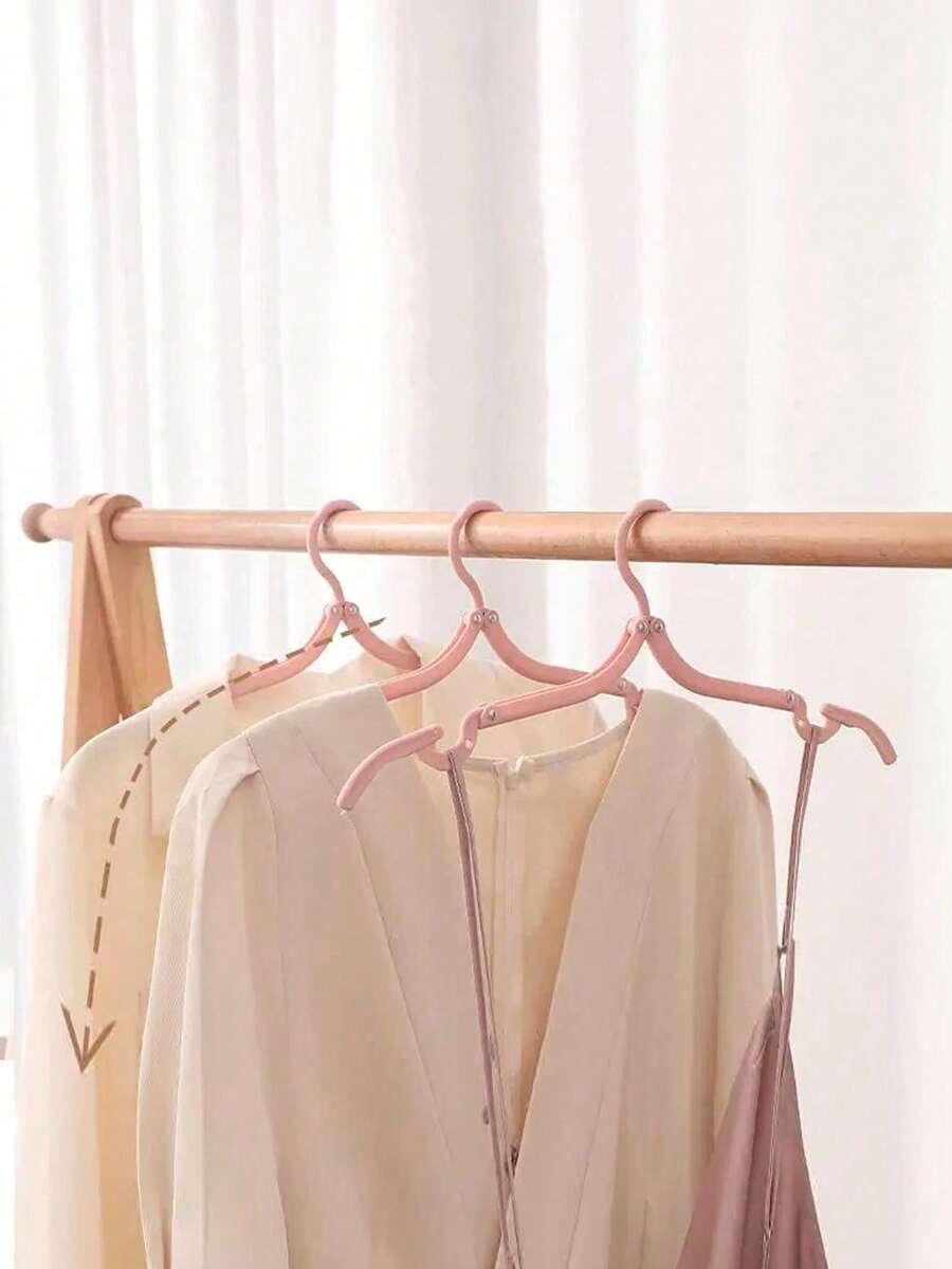 Foldable Clothes Hanger, Portable Space-Saving Plastic Hanger, Suitable For Travel, Business Trip And Home Use - Ideal For Underwear And Socks - Multicolor - View 1