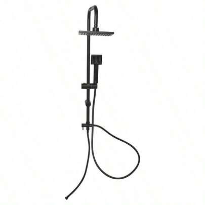 Wall Mounted Dual Shower Head Set In Matt Black