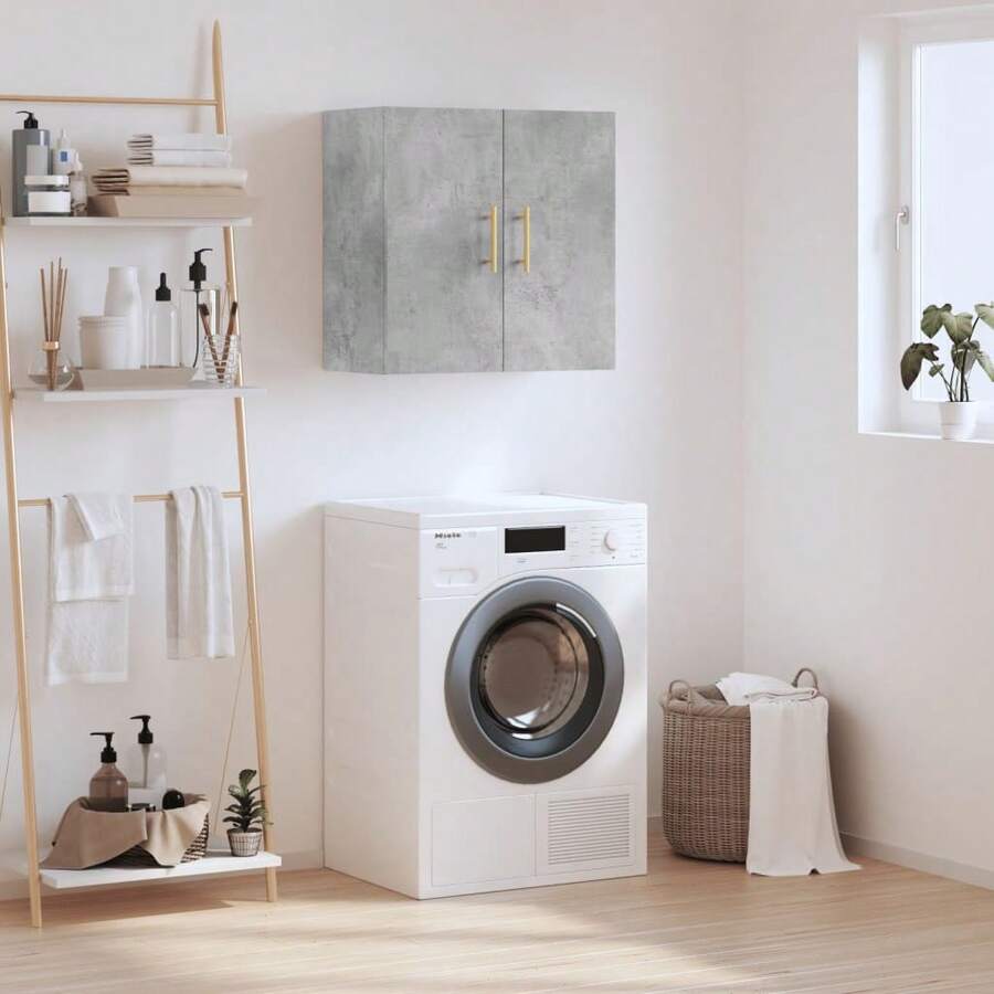 vidaXL Armoire murale gris béton 60x31x60 cm ingénierie du bois - Gris - Voir 1