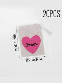Customized Text, Red/Pink Heart Design Candy Drawstring Bag, Fashion Gift Packaging Bag, Reusable, Suitable For Valentine's Day/Wedding/Birthday Party, Friend Gift Exchange Packaging Bag - Multicolor - View 17
