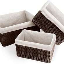 Canastas Organizadoras,3 Piezas Juego de cestas organizadoras,Cestas tejidas a mano para almacenamiento y bao,para el hogar, el dormitorio y el Bao,Diseo Decorativo para Hogar (Caf B) - café b - Ver 9
