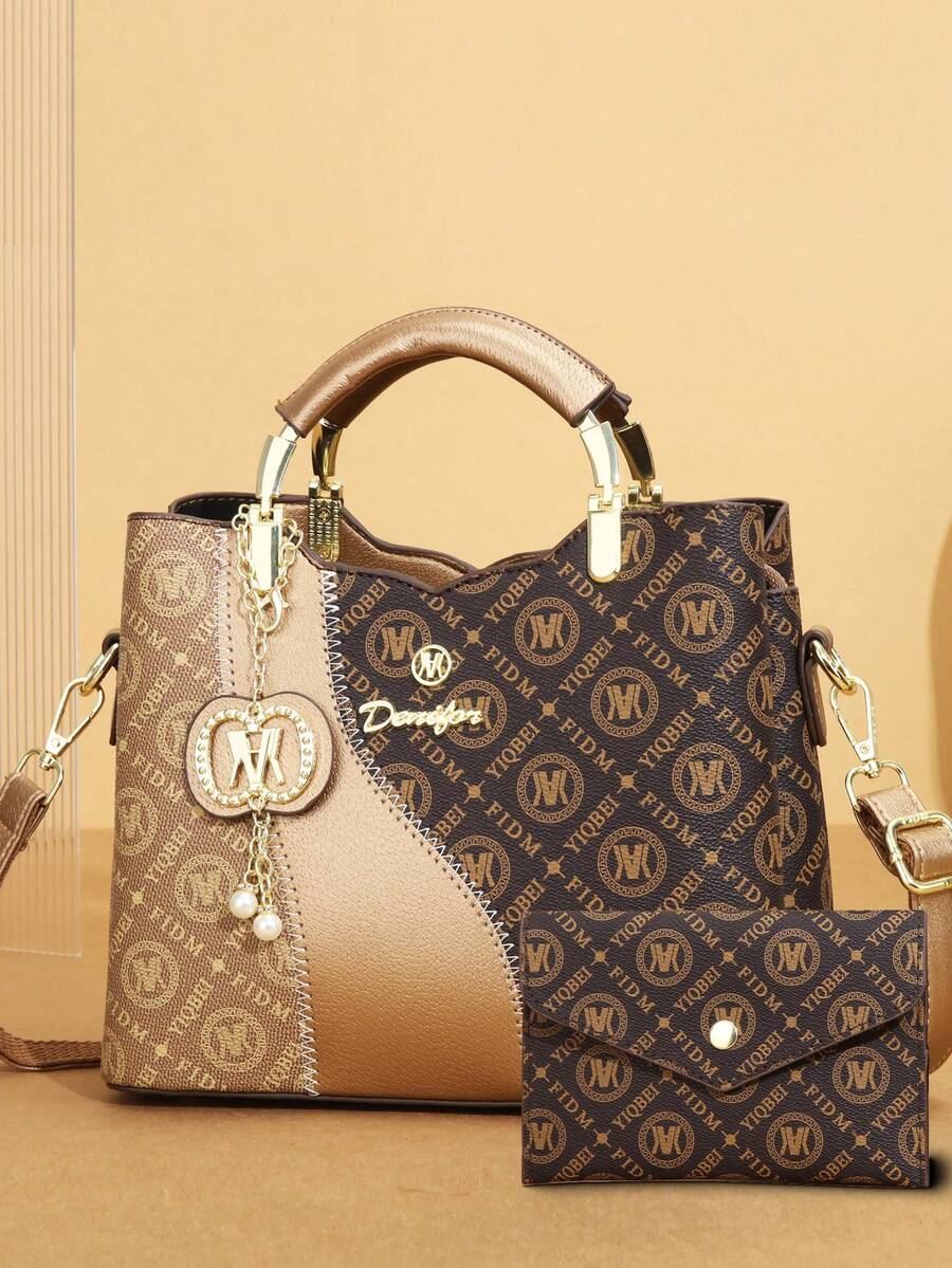 This Year's Popular Mother-Daughter 3 Piecesset Bag, Classic Large Capacity Women's Casual Handbag, High-End Elegant Women's Jacquard Bag