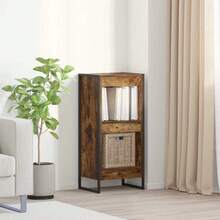 vidaXL Bücherregal, geräucherte Eiche, 80 x 30 x 155 cm, Holzwerkstoff - Braun - Übersicht 1