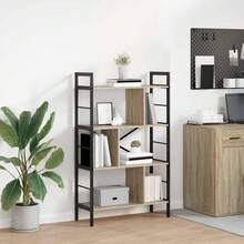 vidaXL Étagère Chêne Sonoma 75 x 30 x 123,5 cm Bois d'ingénierie - Castanho - Ver 1