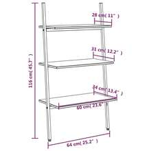 vidaXL Étagère inclinado com 3 níveis Noir 64x34x116 cm - Preto - Ver 8