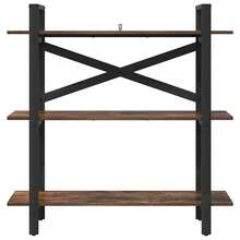 vidaXL Regalbrett aus geräucherter Eiche, 100 x 33,5 x 102 cm, Holzwerkstoff - Braun - Übersicht 5