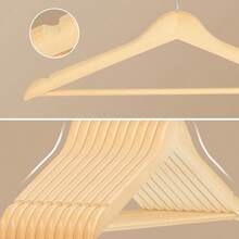 5个实木衣架，多功能西装衣架、浴袍衣架、连衣裙衣架，防滑设计，适用于衣柜、卧室衣物收纳，专供实体店使用，防滑凹槽设计 - 彩色 - 查看 9