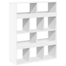 Bibliothèque blanche vidaXL 100x33x125,5 cm en bois massif - Blanc - Voir 2