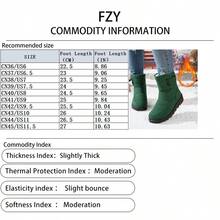 FZY Women's Plush Thick-Soled Snow Boots, Classic Thick-Soled Snow Boots, Women's Sports Shoes, Ankle-Length, Lightweight Design, Anti-Slip Sole, Suitable For Daily Outdoor Wear, Valentine's Day And Holiday Shopping Fashionable Warm Boots, Must-Have Women's Shoes For Winter Vacation Return To School - 綠色 - 查看 3