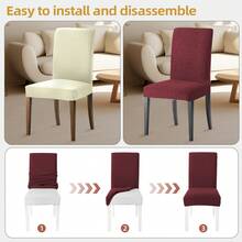 Ystyle Chair Covers With Backrest 4/6 Pieces, Kitchen Chair Covers, Stretch Chair Cover, Universal Dining Room Chair Covers, Washable Removable, Easy To Clean - Burgundy - View 5
