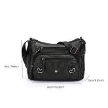 Women's Soft PU Leather Shoulder Bag Ladies Crossbody Purse And Handbags Lightweight Pocketbook High-Capacity Multi-Layer - 棕色 - 查看 8