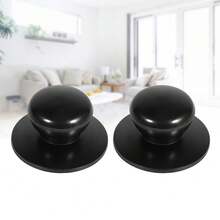 2 Pack Black Replacement Knobs For Kitchen Pot And Kettle Lids: Durable Handles For Easy Grip.