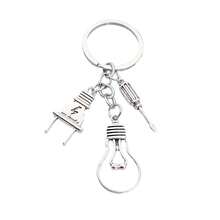 Zinc Alloy Screwdriver, Light Bulb, Plug Pendant Keychain, Electrician Gift, Bag Accessory - Multicolor - View 6