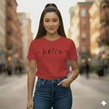 Tshirt Blusa Camiseta Feminina Hello De Qualidade em Algodão 30.1