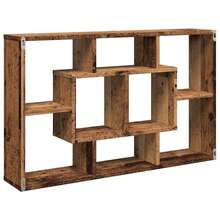 vidaXL Wandregal, Antik-Holz-Finish, 85 x 16 x 52,5 cm, Holzwerkstoff - Braun - Übersicht 6